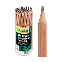 educational colours pencils blacklead thick 2b pack of 36