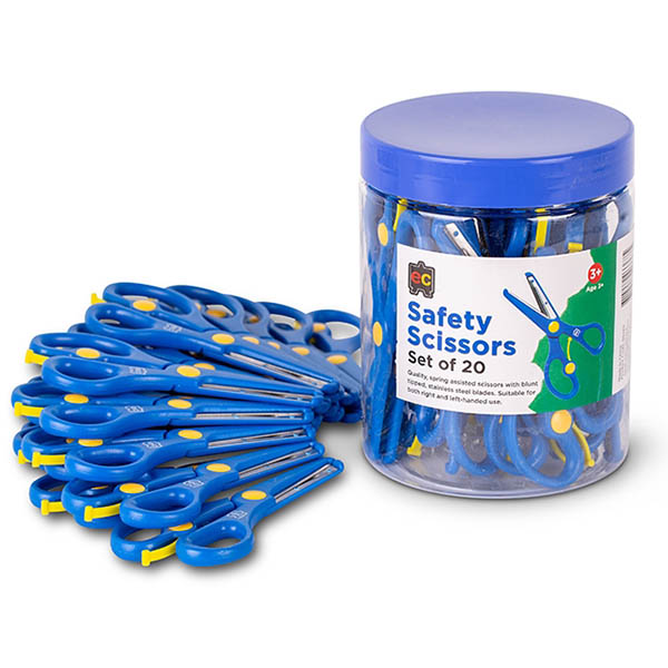 Image for EDUCATIONAL COLOURS SAFETY SCISSORS LEFT/RIGHT HAND 134MM BLUE TUB 20 from Office Heaven