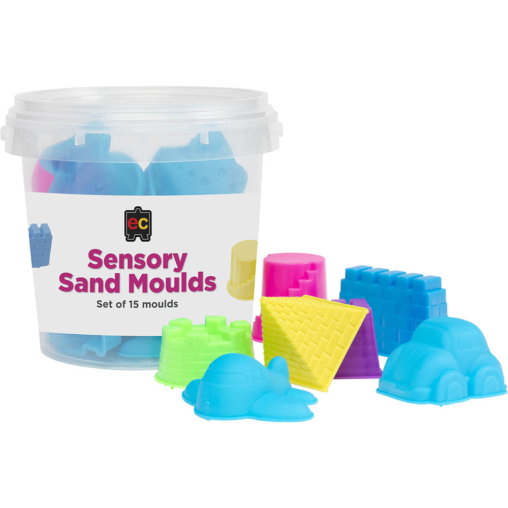 Image for EDUCATIONAL COLOURS SENSORY SAND MOULDS ASSORTED PACK 15 from Australian Stationery Supplies