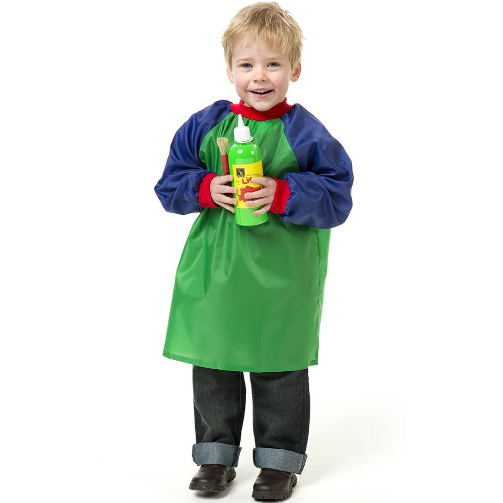 Image for EDUCATIONAL COLOURS TODDLER SMOCKS GREEN AND BLUE from York Stationers