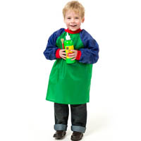 educational colours toddler smocks green and blue