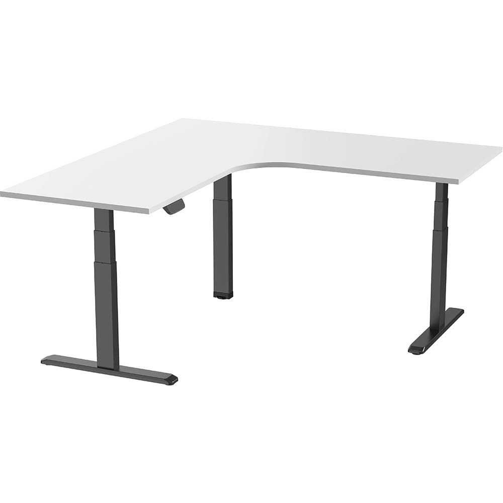 Image for ERGOVIDA EED-633D ELECTRIC SIT-STAND CORNER DESK 1800 X 1800 X 750MM BLACK/WHITE from Challenge Office Supplies
