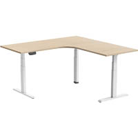 ergovida eed-633d electric sit-stand corner desk 1800 x 1800 x 750mm white/oak