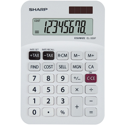 Image for SHARP EL-330F DESKTOP CALCULATOR 8 DIGIT WHITE from Clipboard Stationers & Art Supplies
