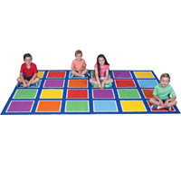 elizabeth richards colour squares placement rug 24 squares 3m x 2m dark blue