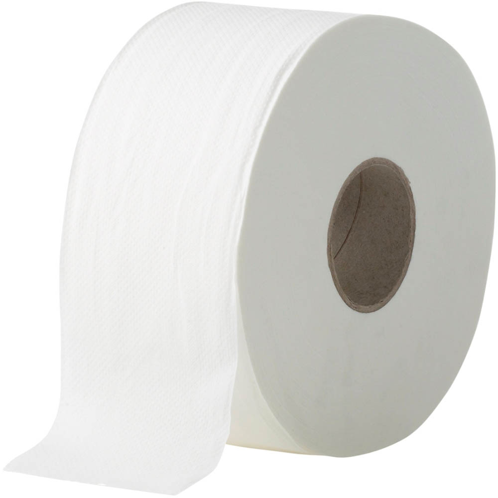 Image for REGAL ECO RECYCLED JUMBO TOILET ROLL 2-PLY 375M WHITE CARTON 8 from York Stationers