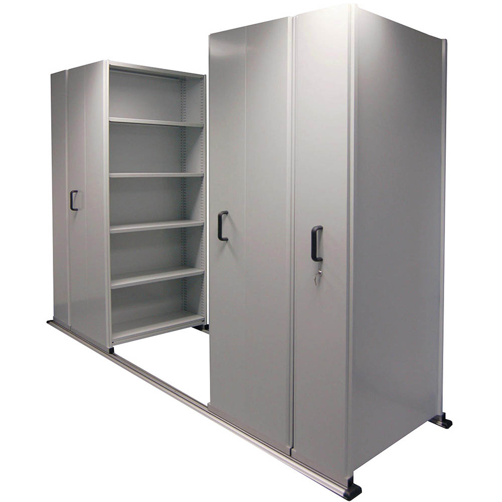Image for APC EZISLIDE AISLE SAVER 6 BAY 5 SHELVES 3500 X 2175 X 900 X 400MM CYBER GREY from Challenge Office Supplies