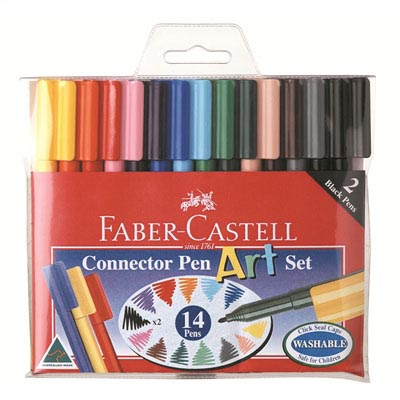Image for FABER-CASTELL CONNECTOR PENS ASSORTED WALLET 14 from Office Heaven