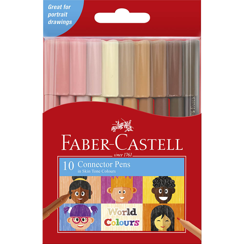 Image for FABER-CASTELL CONNECTOR PEN WORLD COLOURS ASSORTED PACK 10 from Prime Office Supplies