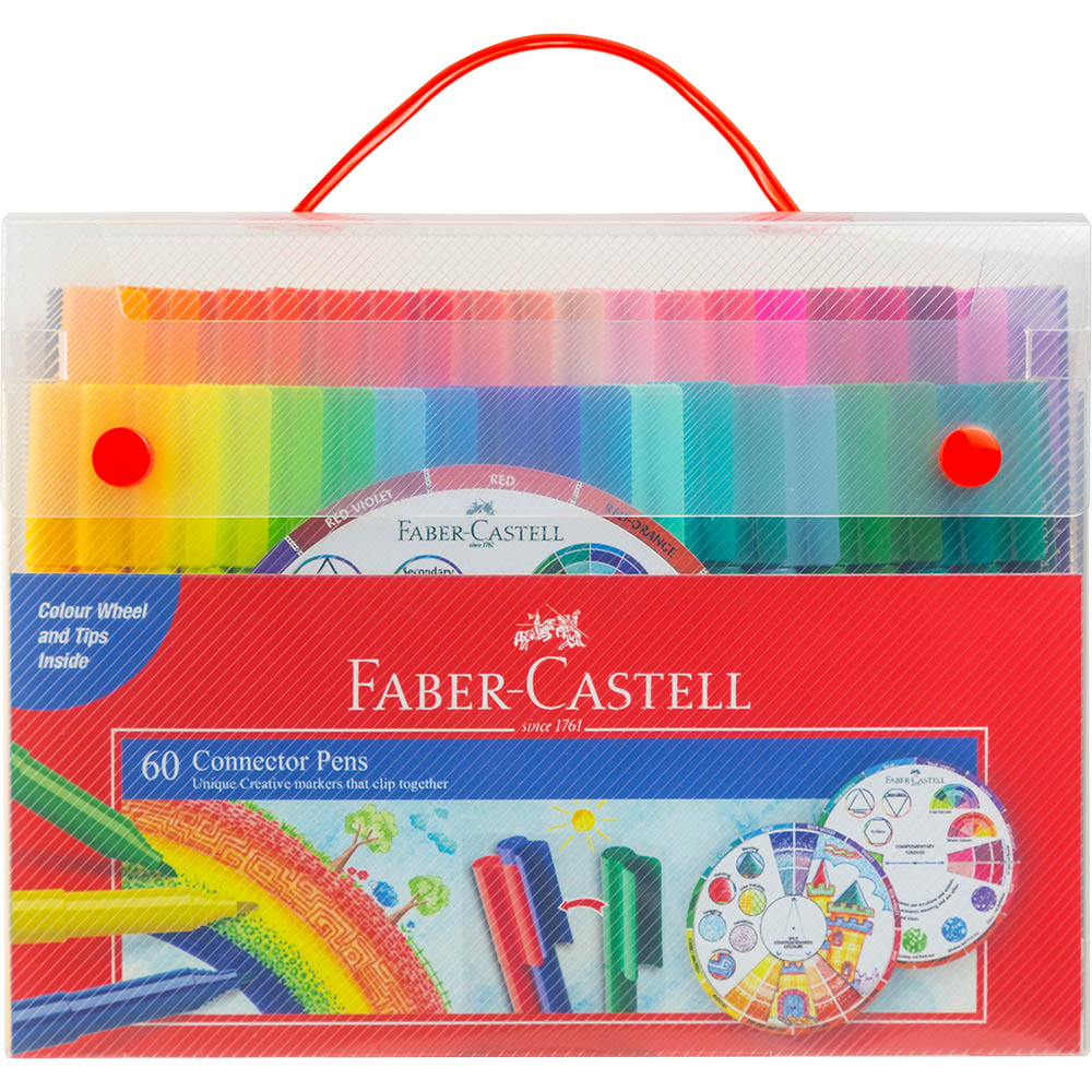 Image for FABER-CASTELL CONNECTOR PENS ASSORTED PACK 60 from Mitronics Corporation