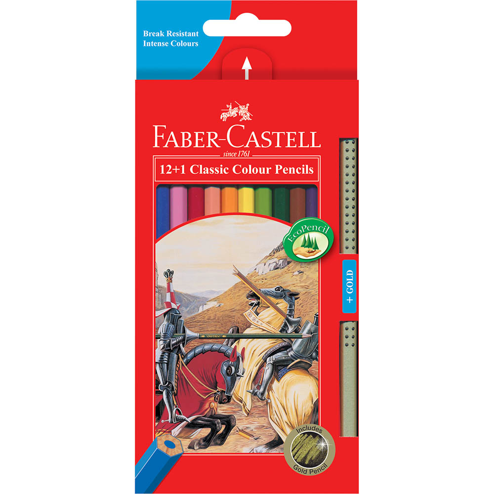 FABER-CASTELL CLASSIC COLOUR PENCILS ASSORTED PACK 12 BONUS GOLD GRIP PENCIL |  | 7057092