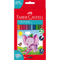 faber-castell jumbo colour pencils and sharpener assorted pack 12