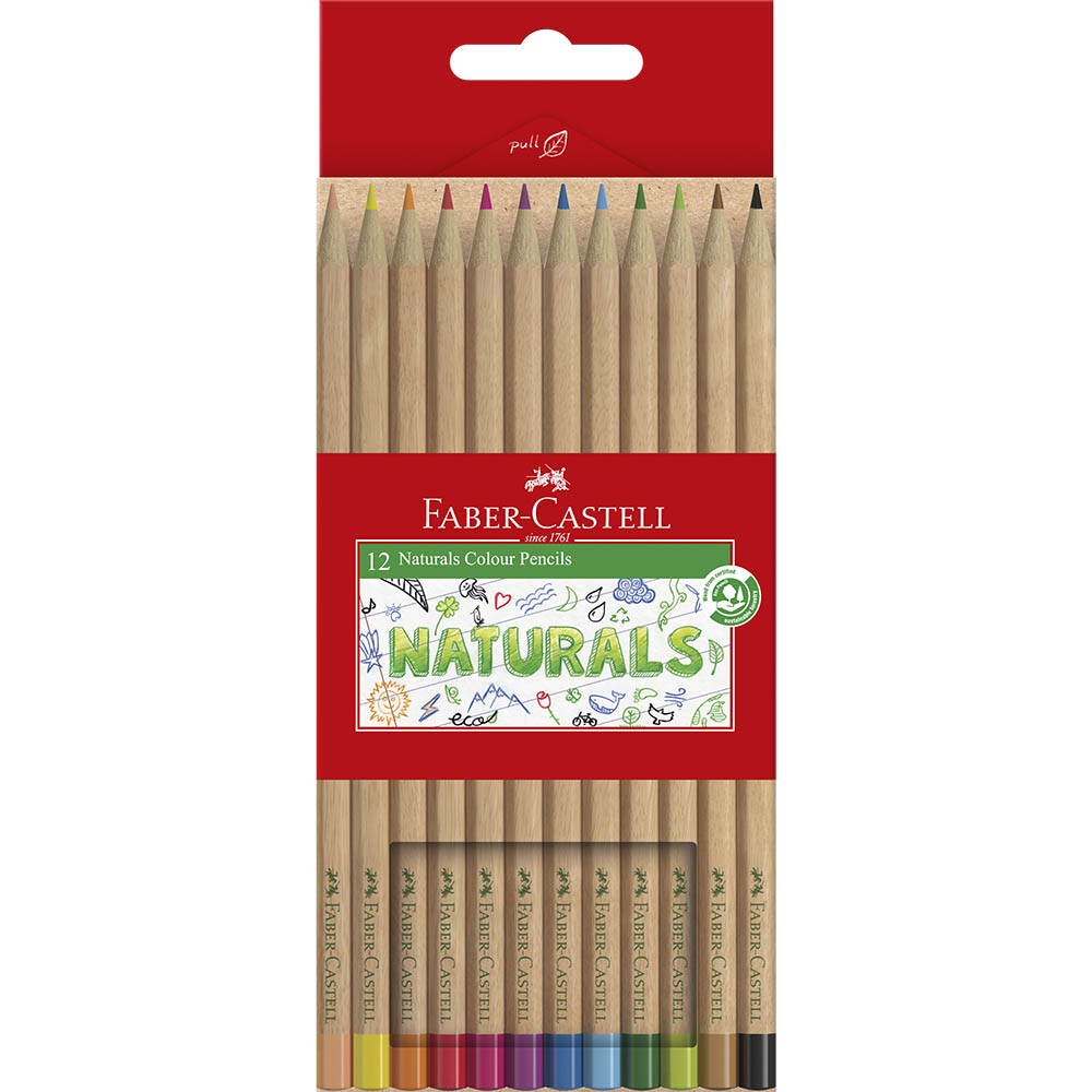 Image for FABER-CASTELL NATURAL COLOUR PENCILS ASSORTED PACK 12 from Challenge Office Supplies