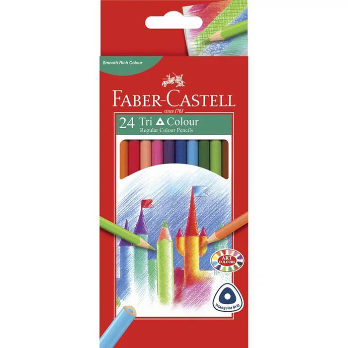 Image for FABER-CASTELL TRIANGULAR COLOUR PENCILS ASSORTED PACK 24 from That Office Place PICTON
