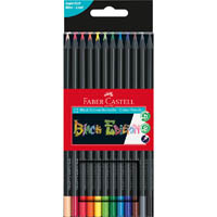 faber-castell black edition colour pencils assorted pack 12