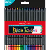 faber-castell black edition colour pencils assorted pack 24