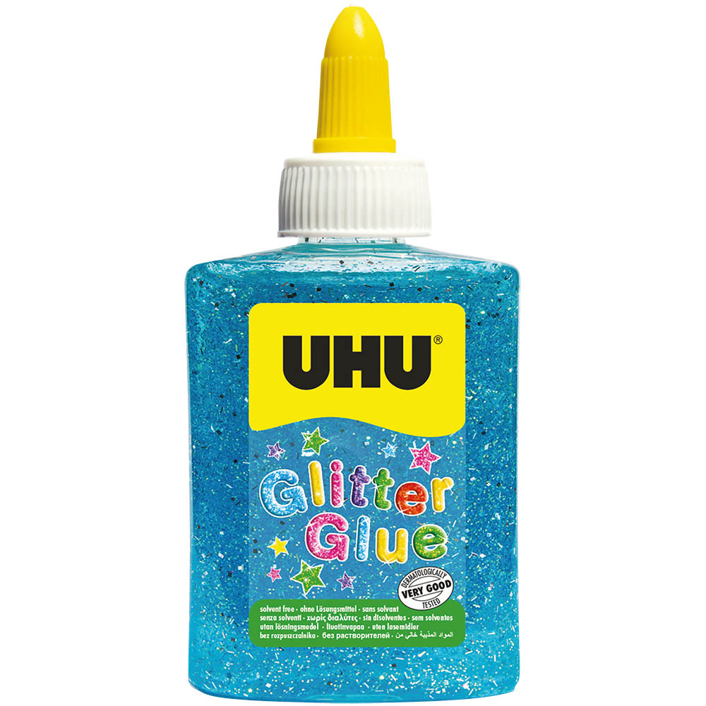 Image for UHU GLITTER GLUE BOTTLE 88ML BLUE from Mitronics Corporation