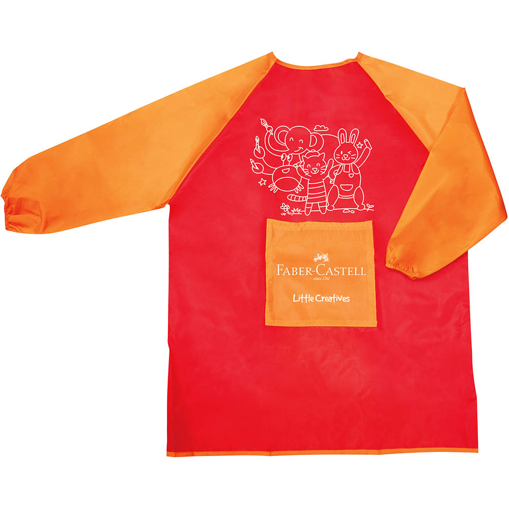 Image for FABER-CASTELL LITTLE CREATIVES ART SMOCK RED/ORANGE from Office Heaven