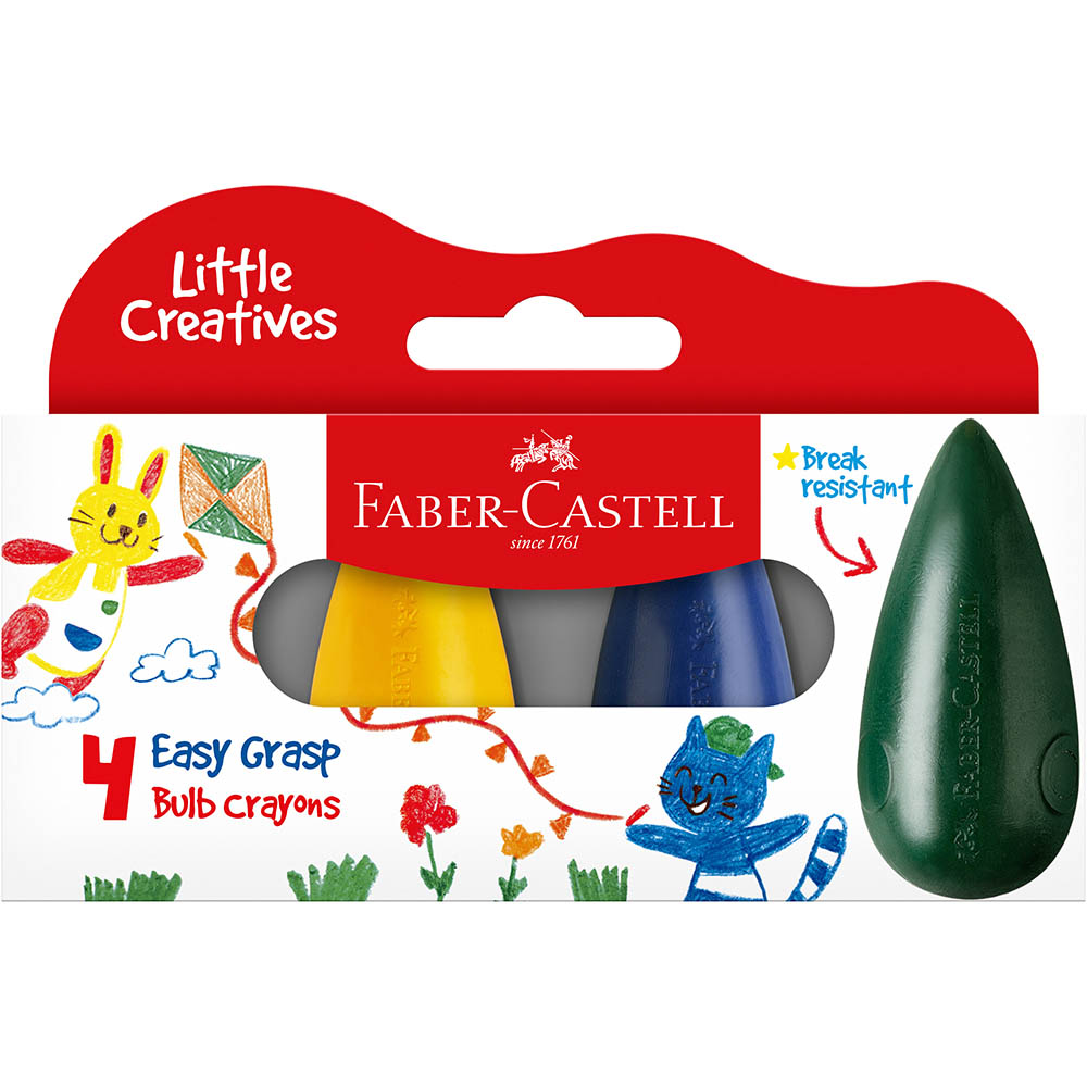 Image for FABER-CASTELL LITTLE CREATIVES EASY GRASP BULB CRAYON ASSORTED SET 4 from That Office Place PICTON