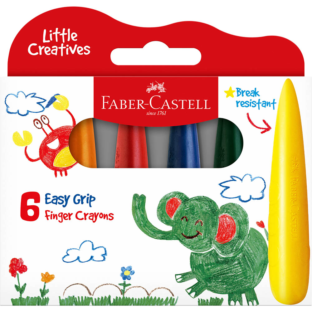 Image for FABER-CASTELL LITTLE CREATIVES EASY GRASP FINGER CRAYON SET 6 from Clipboard Stationers & Art Supplies