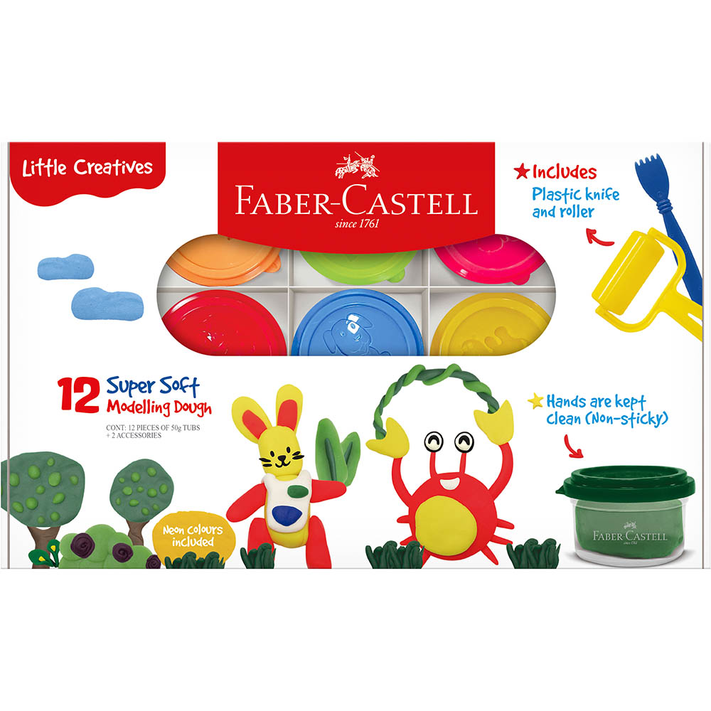 Image for FABER-CASTELL LITTLE CREATIVES MODELLING DOUGH 50G ASSORTED SET 12 from Clipboard Stationers & Art Supplies