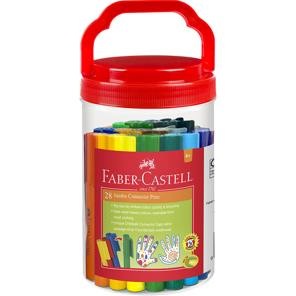 Image for FABER-CASTELL JUMBO CONNECTOR PENS ASSORTED PACK 28 from That Office Place PICTON