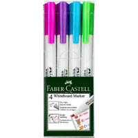 faber-castell whiteboard marker bullet slim assorted fashion colours pack 4