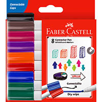 faber-castell whiteboard markers bullet 2mm assorted wallet 8