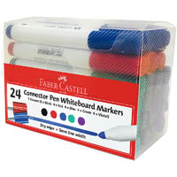 faber-castell connector whiteboard marker bullet assorted pack 24