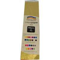 rainbow crepe paper foil 500mm x 1m gold