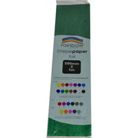 rainbow crepe paper foil 500mm x 1m green