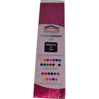rainbow crepe paper foil 500mm x 1m pink