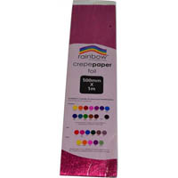 rainbow crepe paper foil 500mm x 1m pink