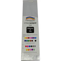 rainbow crepe paper foil 500mm x 1m silver