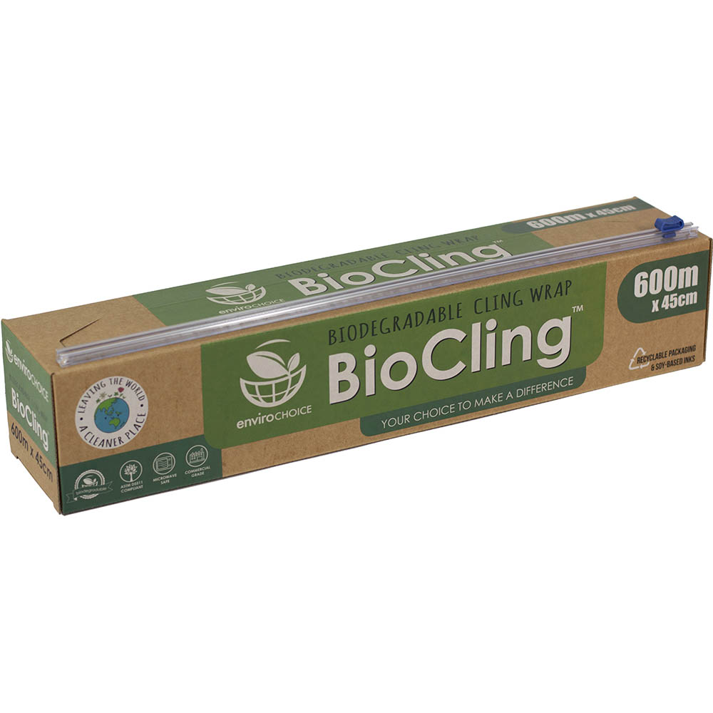 Image for ENVIROCHOICE BIOCLING BIODEGRADABLE CLING WRAP 450MM X 600M from Office Heaven