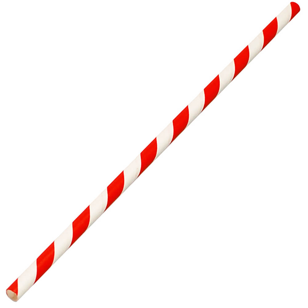 Image for ENVIROCHOICE PAPER STRAW REGULAR RED STRIPE PACK 250 from Office Heaven