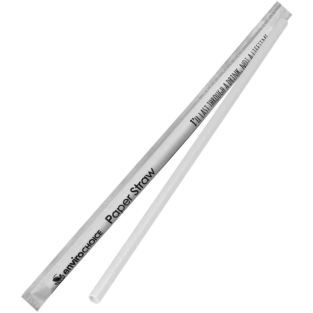 Image for ENVIROCHOICE PAPER STRAW INDIVIDUALLY WRAPPED 6MM WHITE PACK 2000 from Office Heaven