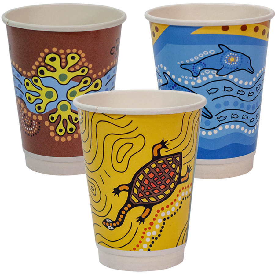 Image for ENVIROCHOICE KEIP SERIES INDIGENOUS CUP DOUBLE WALL 390ML PACK 25 from Office Heaven