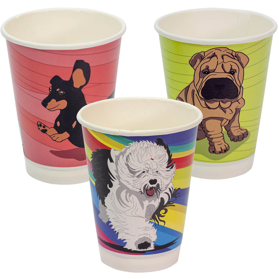 Image for ENVIROCHOICE DOG SERIES CUP DOUBLE WALL 390ML PACK 25 from Prime Office Supplies