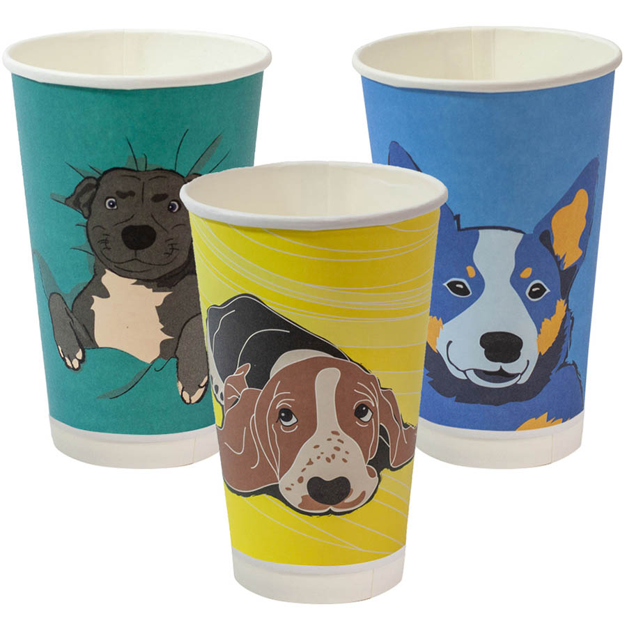 Image for ENVIROCHOICE DOG SERIES CUP DOUBLE WALL 510ML PACK 25 from BusinessWorld Computer & Stationery Warehouse