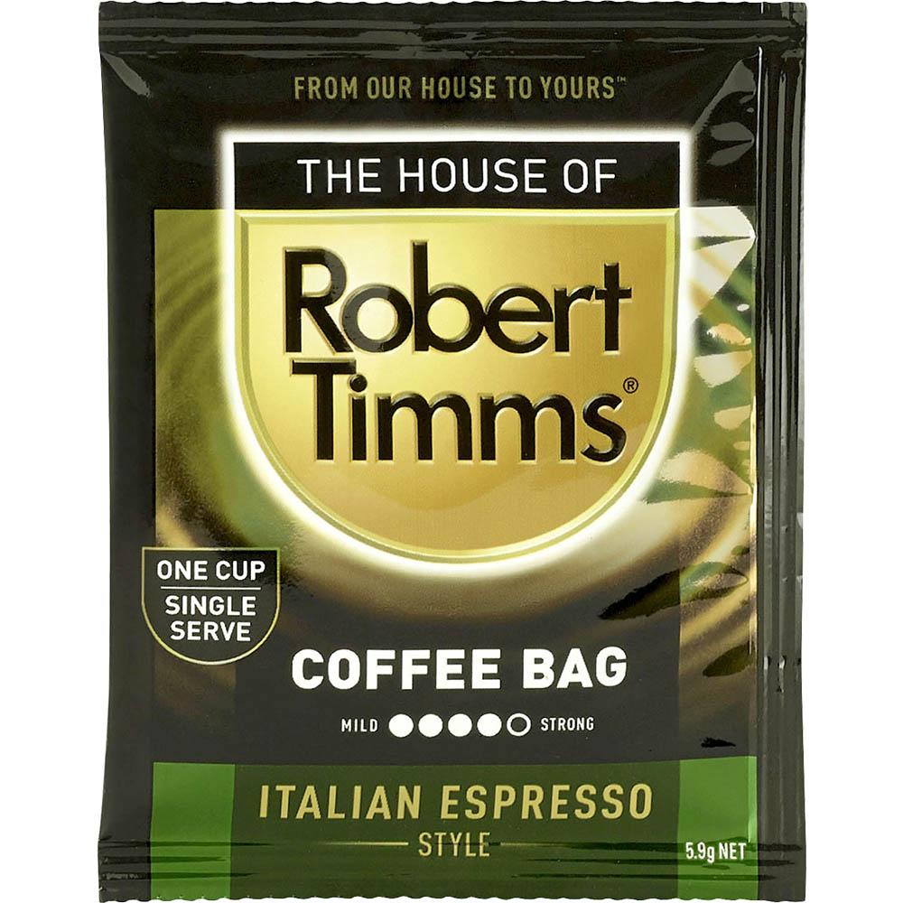 Image for ROBERT TIMMS COFFEE BAGS ITALIAN ESPRESSO PACK 100 from Clipboard Stationers & Art Supplies