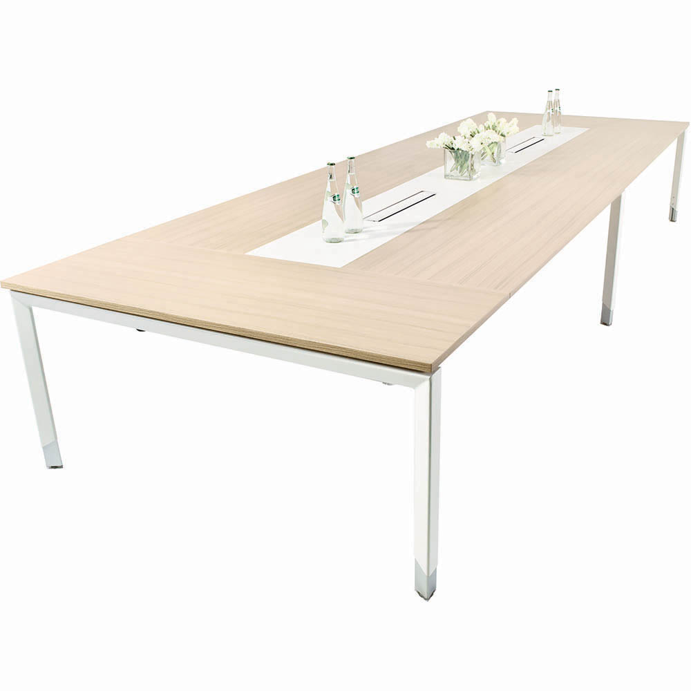 Image for OBLIQUE HEIGHT ADJUSTABLE BOARDROOM TABLE 3600 X 1600 X 720MM SNOW MAPLE from BusinessWorld Computer & Stationery Warehouse
