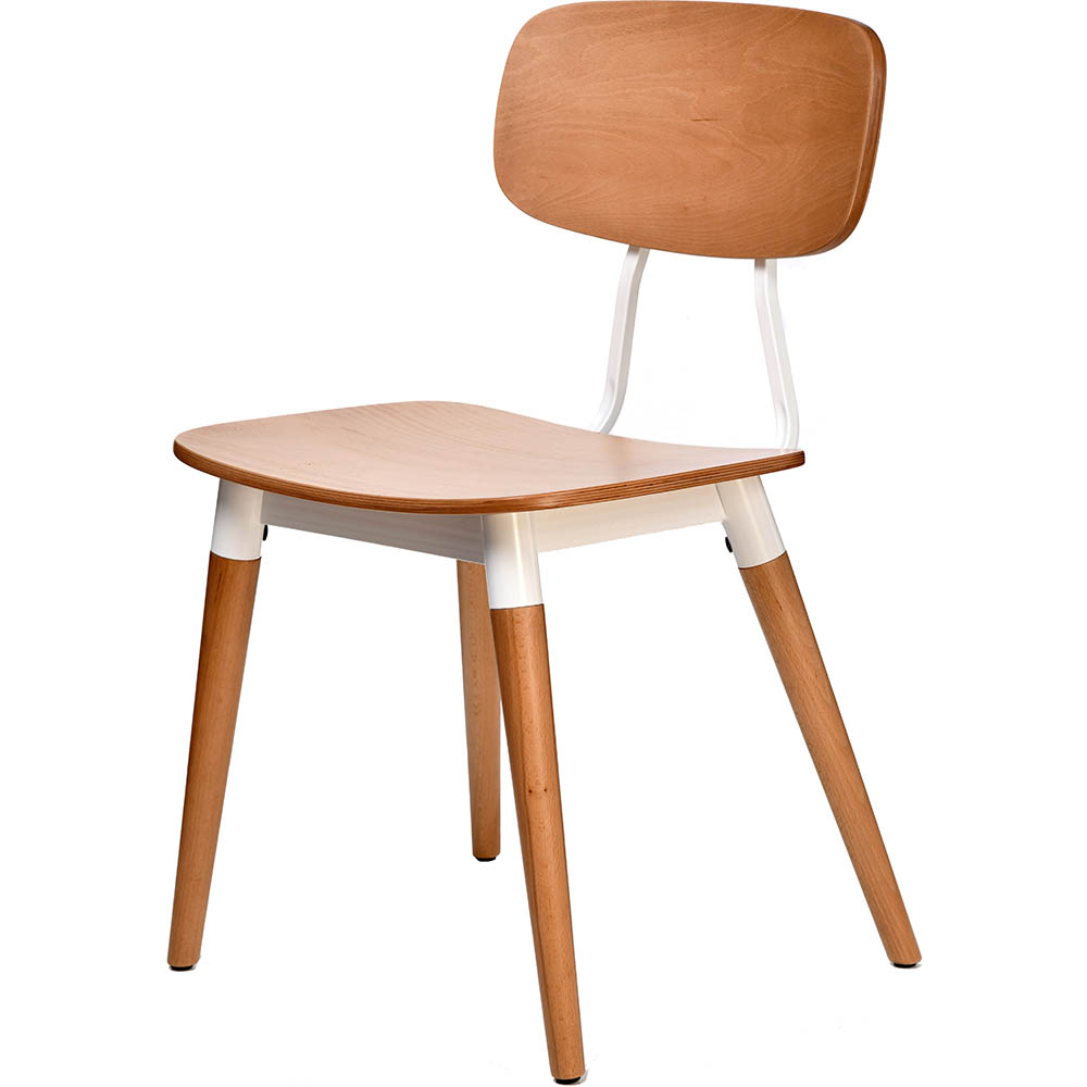 Image for FELIX CHAIR PLY SEAT NATURAL WHITE FRAME from Prime Office Supplies