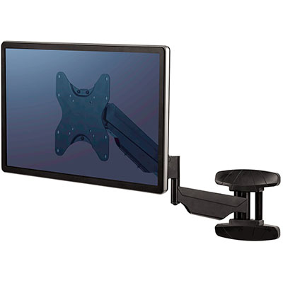 Image for FELLOWES SINGLE MONITOR ARM WALL MOUNT BLACK from York Stationers