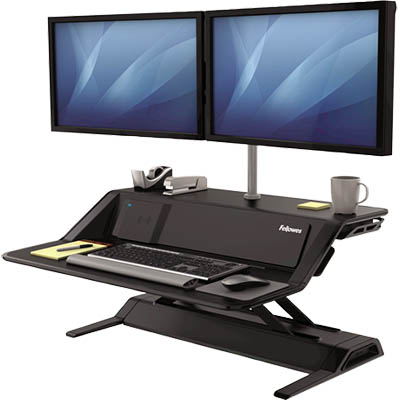 Image for FELLOWES LOTUS DX SIT STAND WORKSTATION 832 X 616MM BLACK from BusinessWorld Computer & Stationery Warehouse