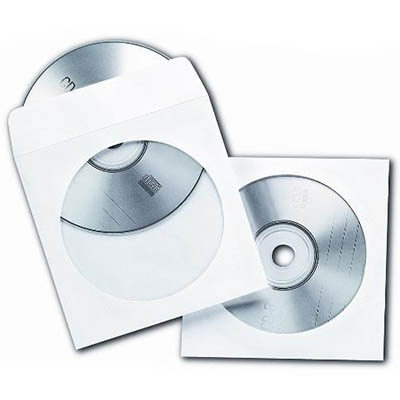 Image for FELLOWES CD/DVD ENVELOPES 125 X 125MM WHITE PACK 100 from Prime Office Supplies