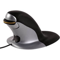 penguin ambidextrous vertical mouse wired large black/grey