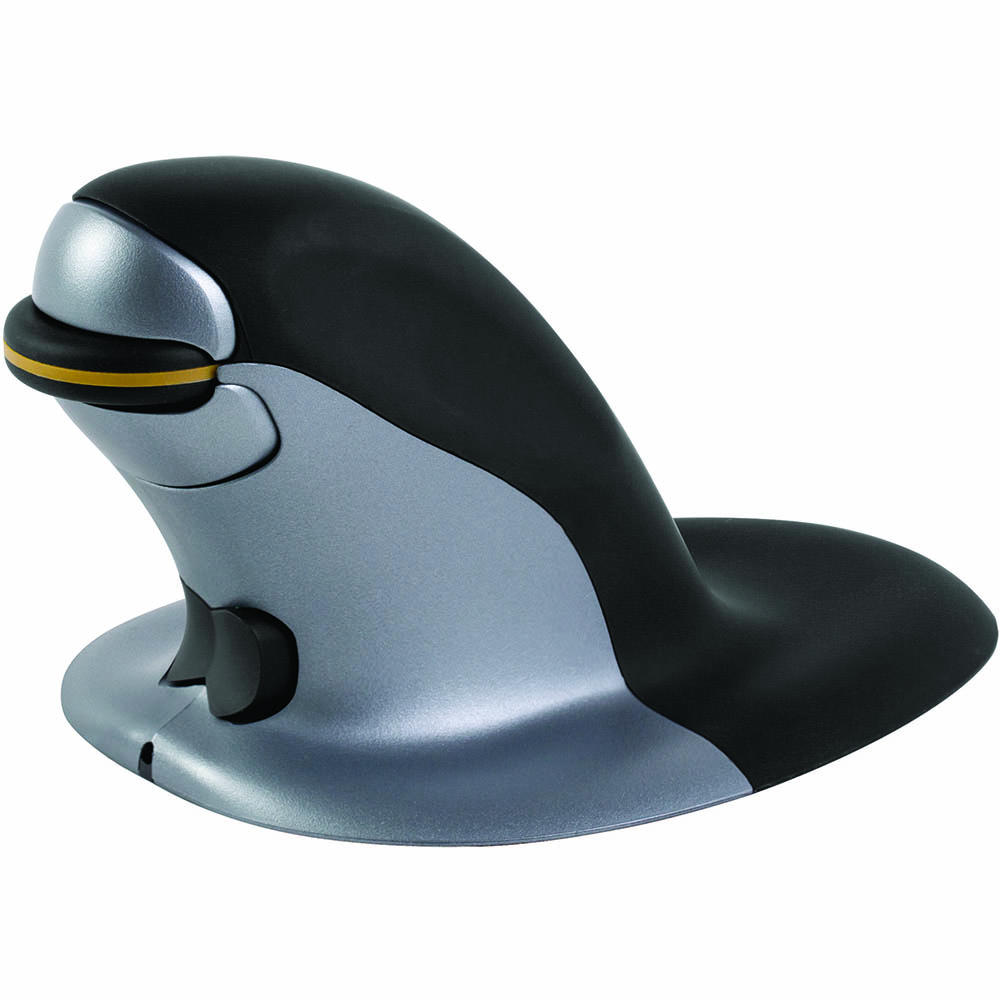 Image for PENGUIN AMBIDEXTROUS VERTICAL MOUSE WIRELESS LARGE BLACK/GREY from Peninsula Office Supplies
