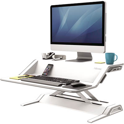 Image for FELLOWES LOTUS SIT STAND WORKSTATION 832 X 616MM WHITE from Clipboard Stationers & Art Supplies