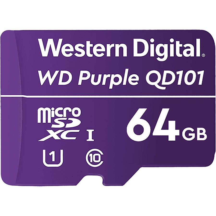 Image for WESTERN DIGITAL WD PURPLE SC QD101 MICROSD CARD 64GB from Memo Office and Art